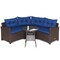 4 Pieces Patio Rattan Furniture Set Cushioned Sofa Glass Table